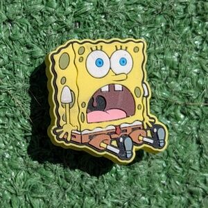 Surprised SpongeBob Squarepants Crocs Jibbitz Nickelodeon Shoe/Sandal Charm EUC